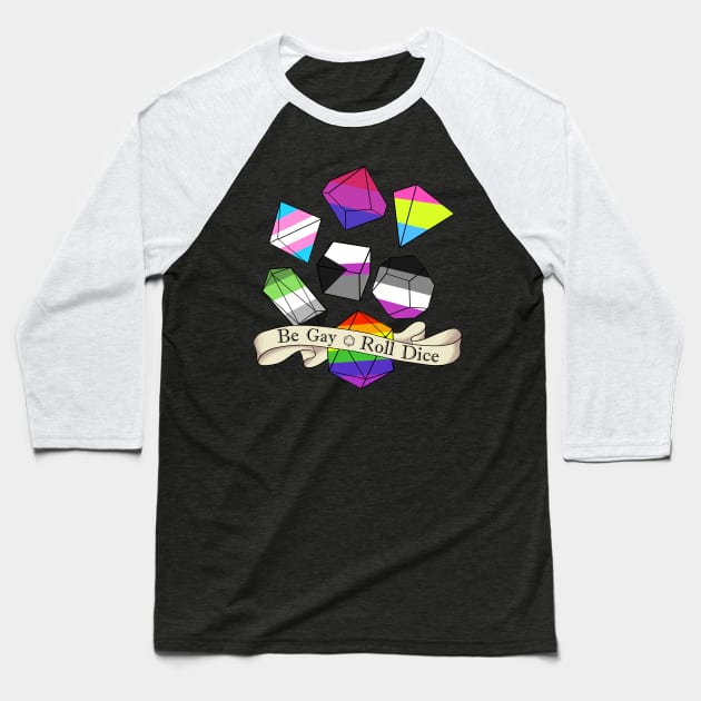 Dnd Dice for All! Baseball T-Shirt by Beansprout Doodles